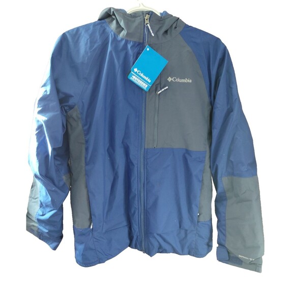 NWT Columbia Snow Problem Blue/Gray Omni-Tech Full Zip Jacket Youth Size Large - Picture 1 of 16